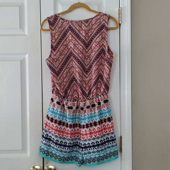 BeBop tribal boho sleeveless romper Sz L - Picture 6 of 6